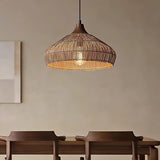 Handgeweven Rieten Hanglamp – Rustieke Plafondlamp met Verstelbare Hoogte