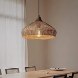 Handgeweven Rieten Hanglamp – Rustieke Plafondlamp met Verstelbare Hoogte
