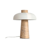 Natuurlijke Travertine Tafellamp – Minimalistische Steenverlichting met Wabi-Sabi Charme