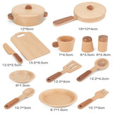 Houten keukenspeelgoed met boomstamlook voor rollenspellen & leerplezier