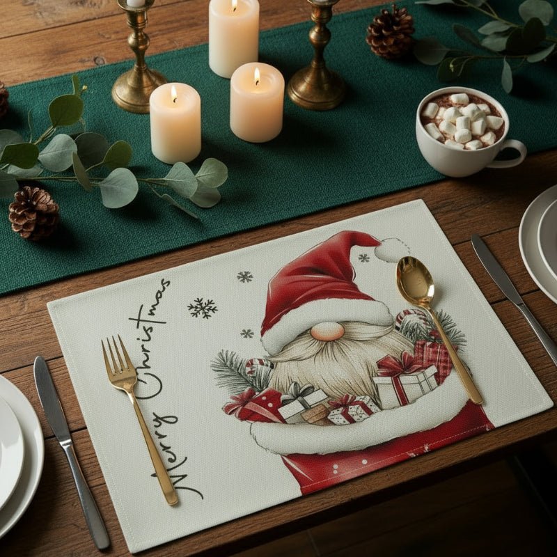 GNOMECHEER – Decoratieve kersttafelonderzetter voor feestelijke familiediners