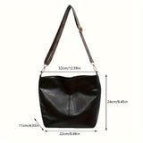 Brede Geometrische Tas – Grote Capaciteit Crossbody met Retro Vibe