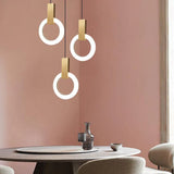 Moderne LED hanglamp gouden ring