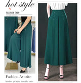 MODISCHE, PLISSÉ HOSE MET WEITEM BEIN