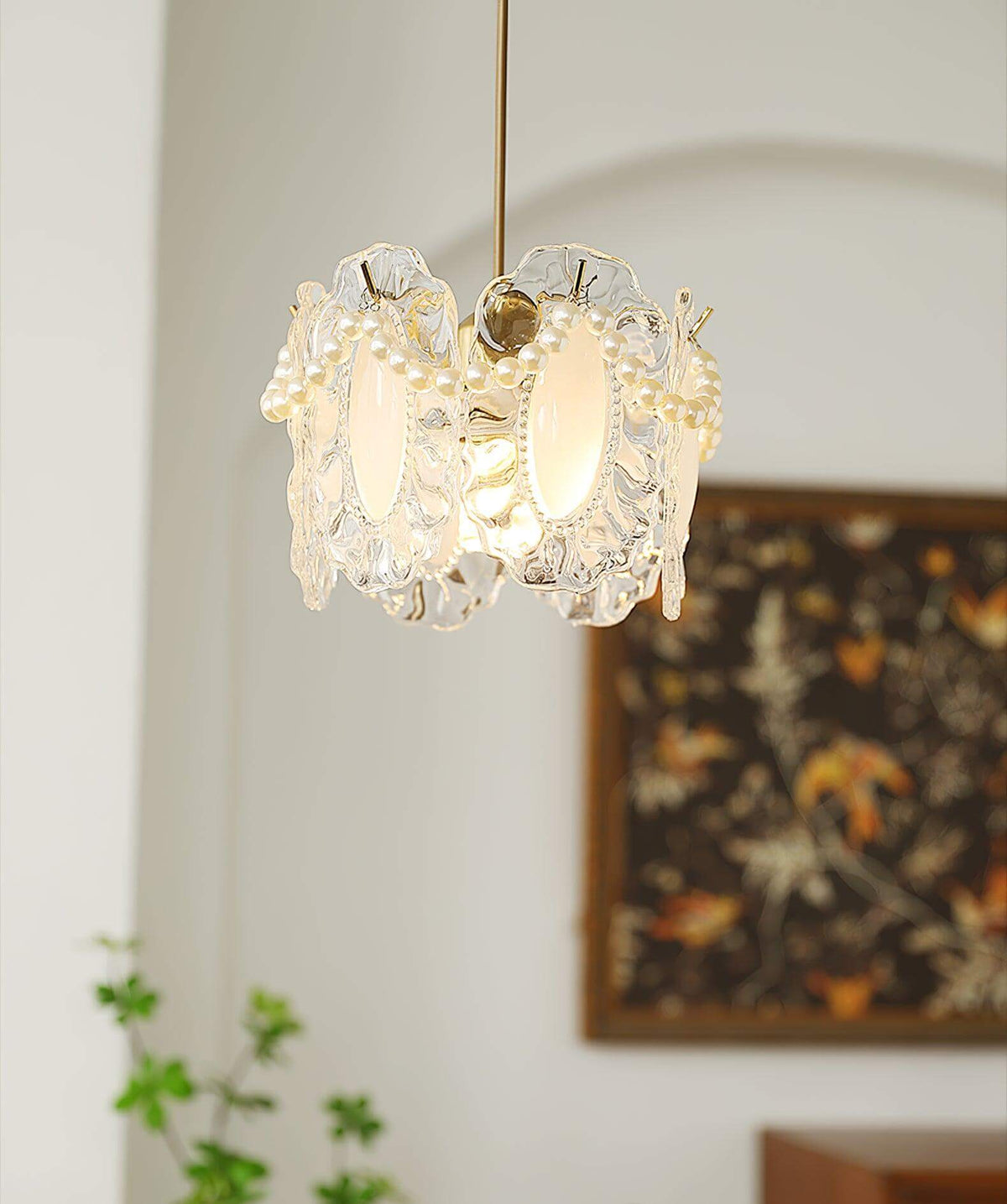 Bloemen Glas Hanglamp - Elegant Design