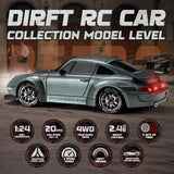 Norvo | Ultimate 1:24 RC Driftauto met LED-wielen – Oplaadbaar 4WD racing speelgoed