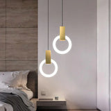 Moderne LED hanglamp gouden ring