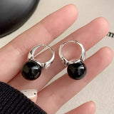 Stijlvolle Zwarte Onyx Oorbellen – Lina
