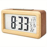 Houten Digitale Wekker – LED Display met Temperatuur en Datum
