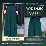 MODISCHE, PLISSÉ HOSE MET WEITEM BEIN