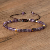Vlechtarmband met 2,4 mm Natuurlijke Steen Rollen – Seraphina