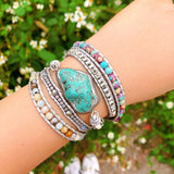 Turquoise Genezing en Bescherming Wikkelarmband - Selina