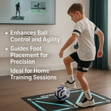 Norvo | Voetbal Pro Trainingsmat | Antislip, 2x2m Ruimte & Videoprogramma voor Vaardigheidsverbetering en Thuistraining