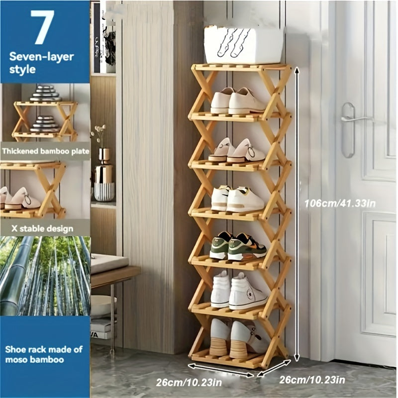 Functioneel Bamboe Schoenenrek – Compact en Flexibel voor Kleine Ruimtes