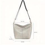 Brede Geometrische Tas – Grote Capaciteit Crossbody met Retro Vibe