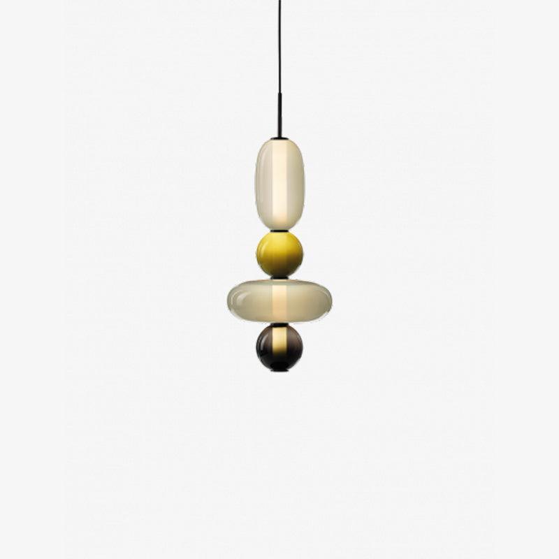 Moderne Hanglamp met Gekleurd Glas