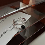 Zwarte Onyx Multilinien Ring – Arden