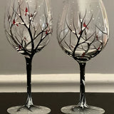 Sandsberg | Wijnglas Four Seasons Tree - handgeschilderde Kunst