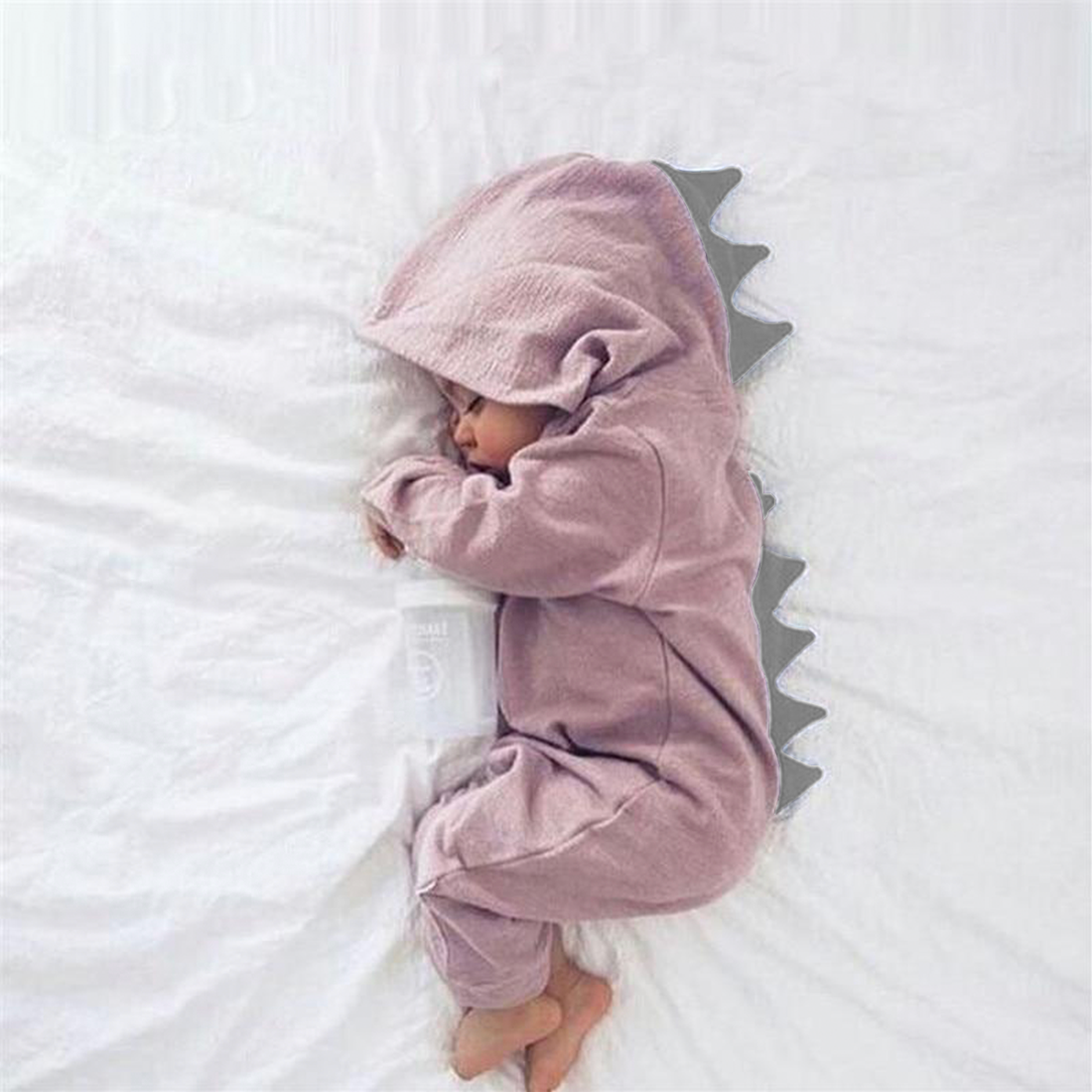 Schattige Baby-Overall met Dinosaurierkapuze – DinoDream Onesie