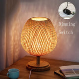 Vintage Bamboe Tafellamp - TimberGlow