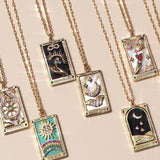 Zirkonia Verguld Tarot-Druppel-Hanger-Halsketting – Amara