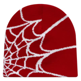 Beanie Muts met Spinnenweb Motief – Unisex Breimuts in Streetstyle