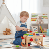 WoodCraft Kids Toolbox – Houten gereedschapskist voor creatief spel & motorische ontwikkeling vanaf 6 maanden