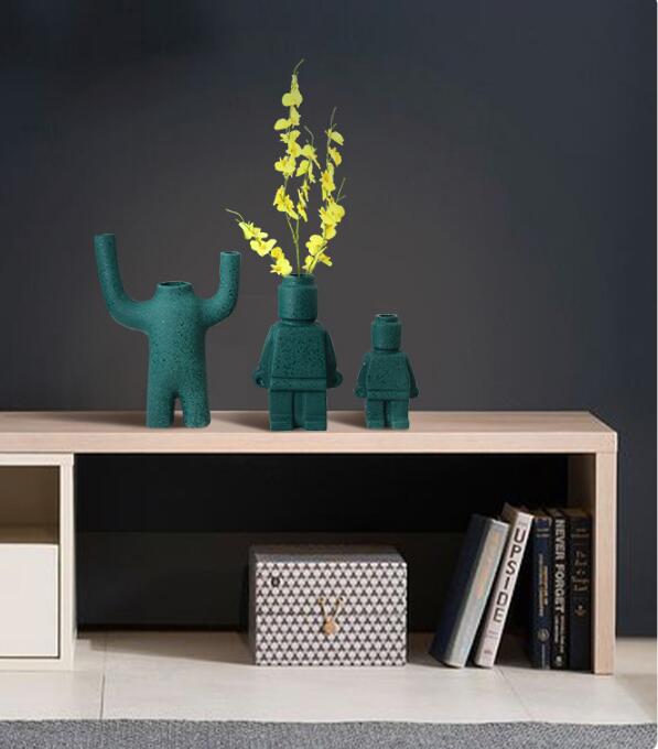 Robotbloempotten van keramiek - BrickBotanica