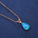 Minimalistische Druppel-Opal-Hanger-Halsketting – Selina