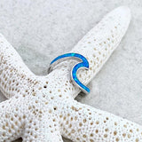 Oceaanwellenring van Opal en Zilver – Livia