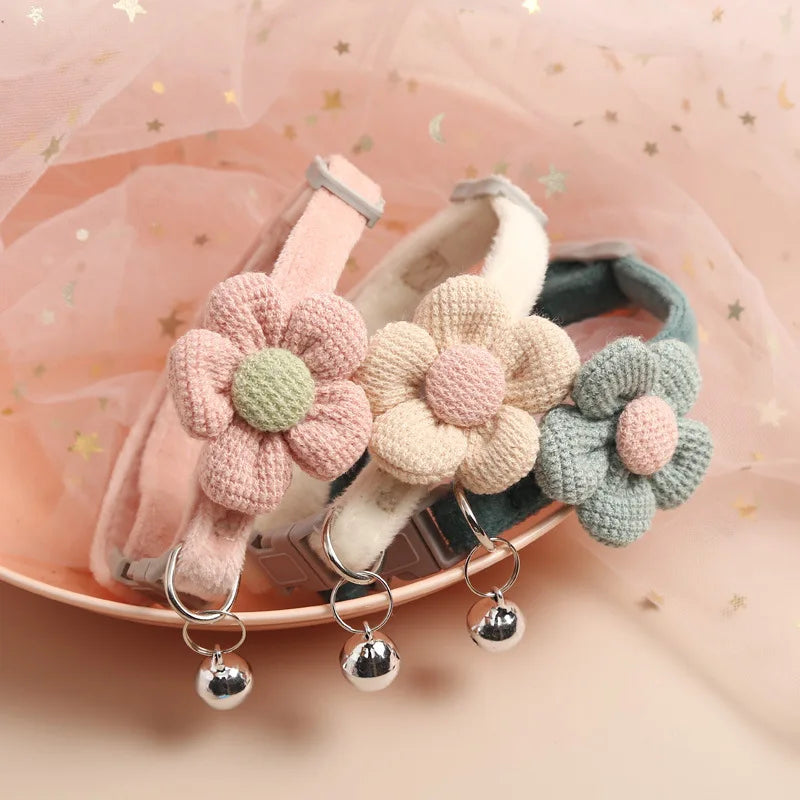 Verstelbaar kattenhalsband met bloem - FlowerCharm