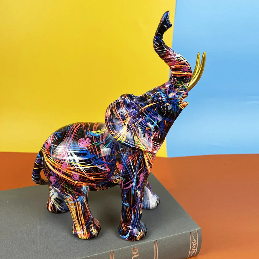 Kleurrijke Olifantensculptuur - ColorSplash