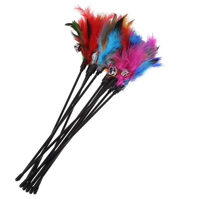 Katten speelgoed met veren (5 stuks) – FeatherChase