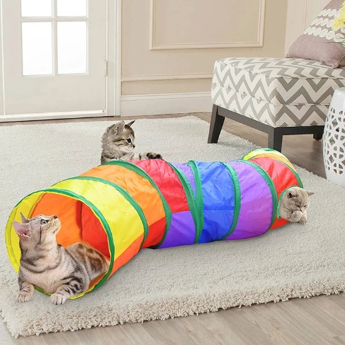Regenboog Speeltunnel voor Katten - PurrfectPlay Tunnel