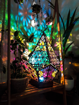 Glas-in-Block Stijl LED Tafellamp - LumiAura
