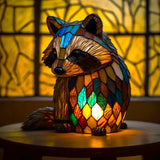 Vibrante Glas-in-lood Dierlampen – Artistieke Tafeldecoratie