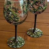 Sandsberg | Wijnglas Four Seasons Tree - handgeschilderde Kunst