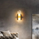 Moderne Marmor Wandlamp met Gouden Details – Luxe Verlichting