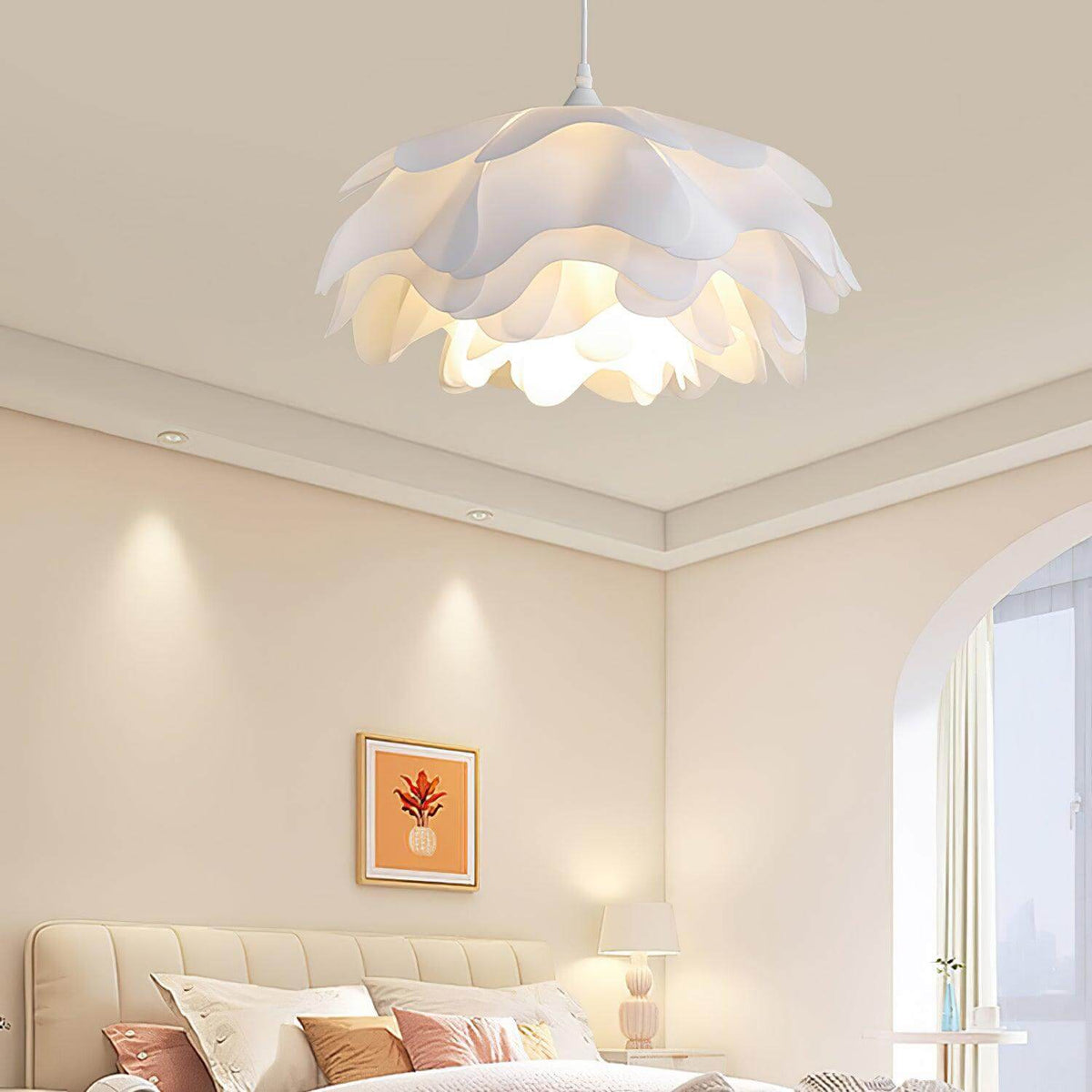 Bloemvormige Hanglamp - Witte Hanglamp