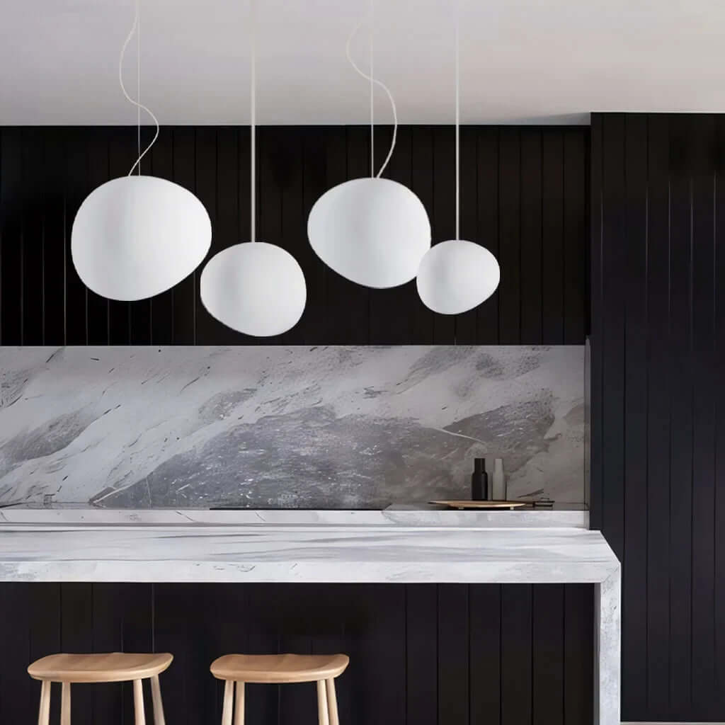 Witte Kiezel Hanglamp - Modern & Minimalistisch