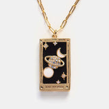 Zirkonia Verguld Tarot-Druppel-Hanger-Halsketting – Amara