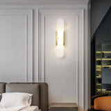 Moderne Marmor Wandlamp met Gouden Details – Luxe Verlichting