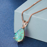 Minimalistische Druppel-Opal-Hanger-Halsketting – Selina