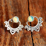 Natuurlijke Opal Lotus Oorbellen – Sophia