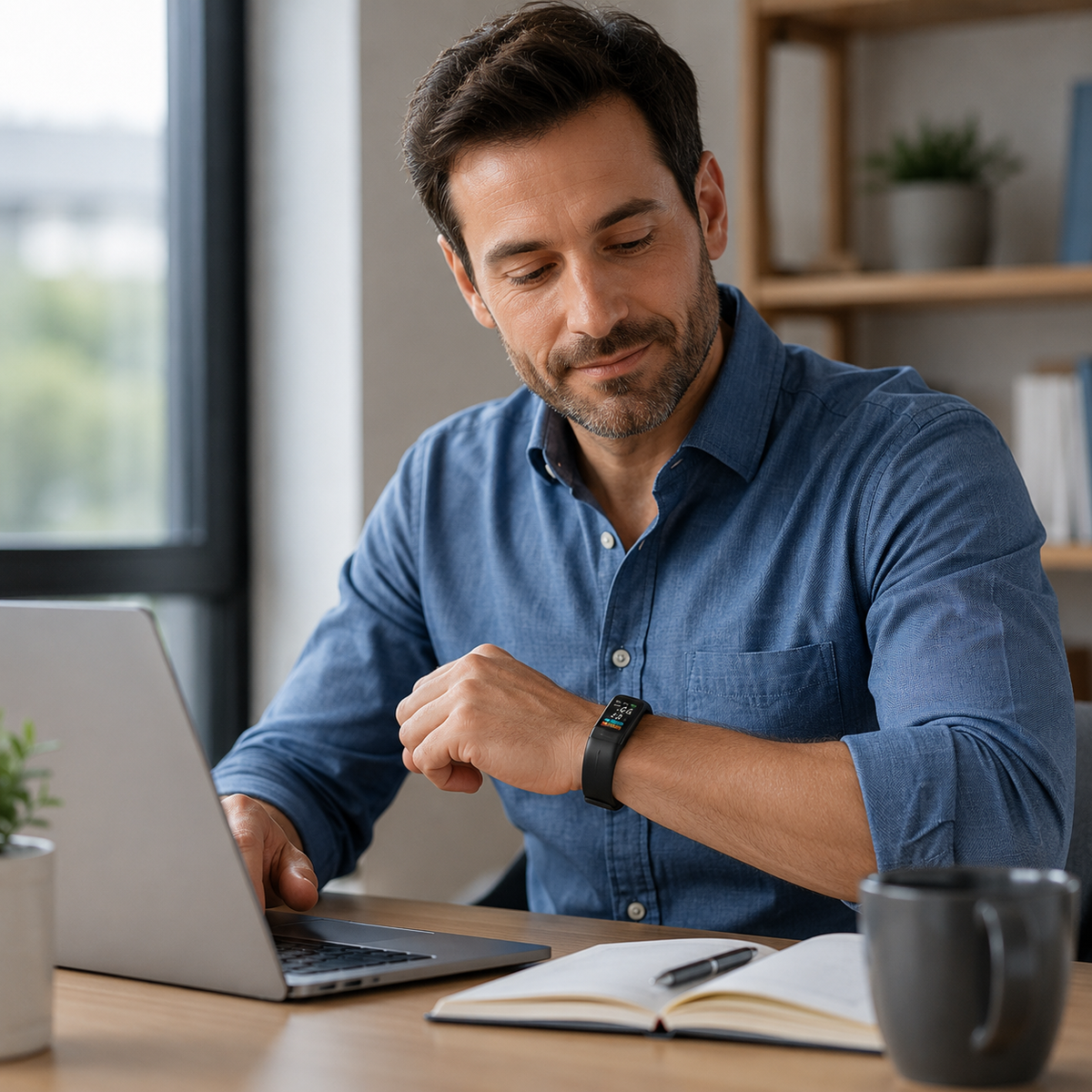 Slimme armband met bloeddrukmeter, ECG, hartslag, zuurstofverzadiging en slaaptracker - goedgekeurd door FDA