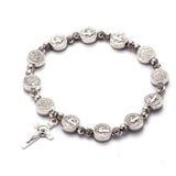 Gouden en zilveren Christelijk kruisarmband – Solana