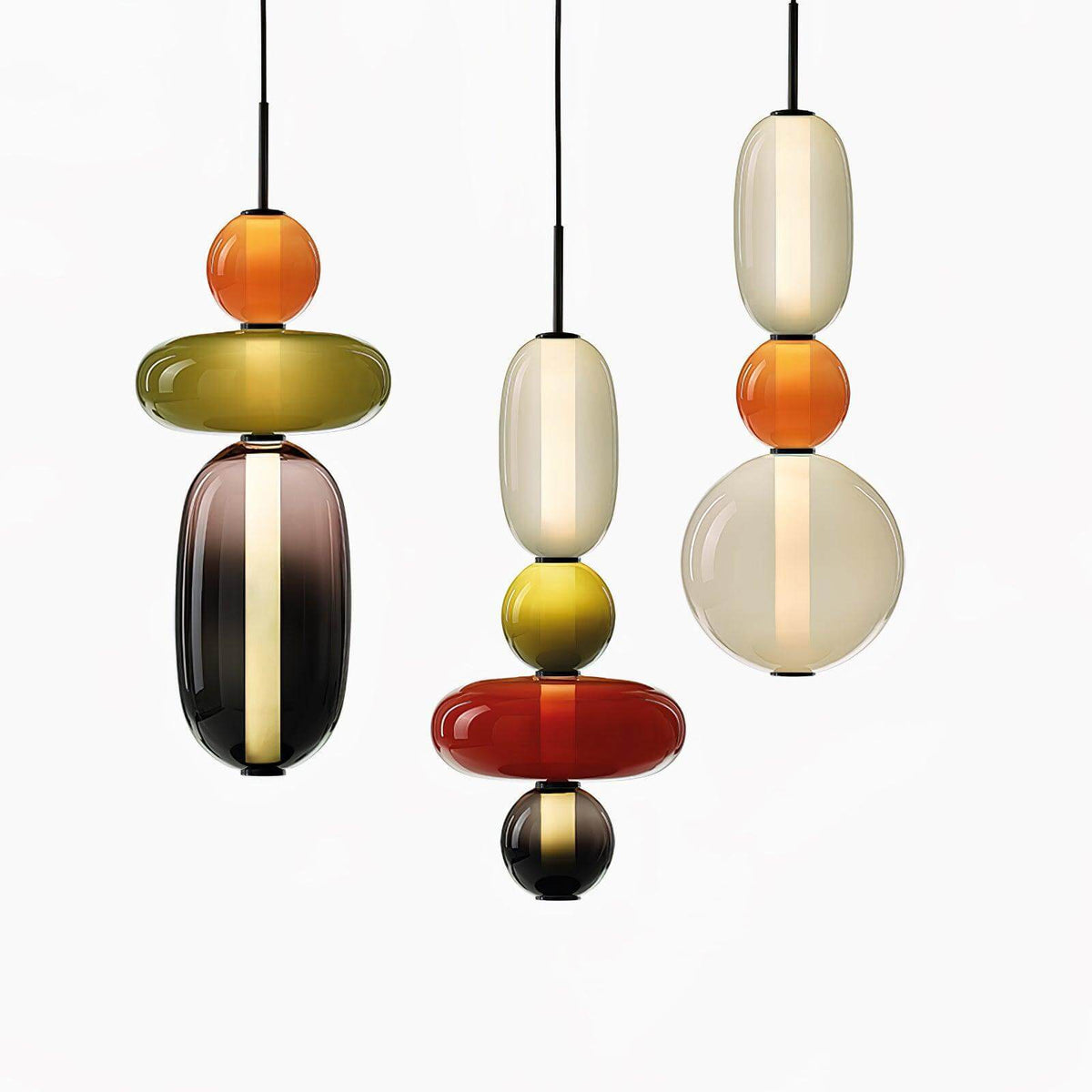 Moderne Hanglamp met Gekleurd Glas