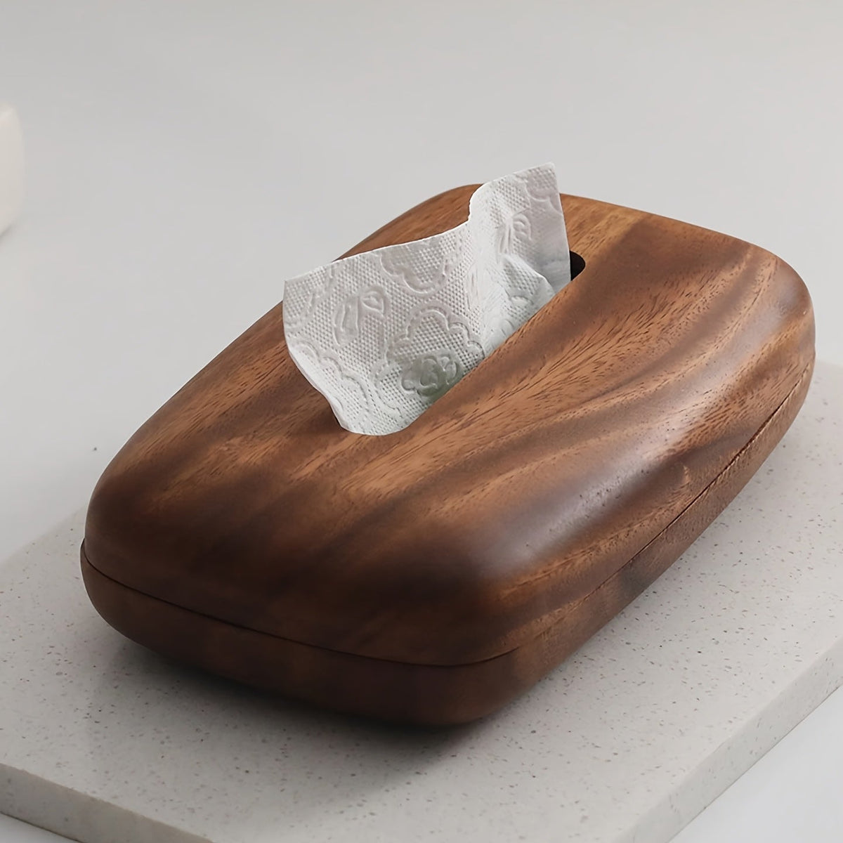 Walnoten Tissuebox Houder – Elegant en Functioneel Design