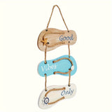 Houten Flip-Flop Wanddecoratie - Nautische Stijl voor een Zomerse Uitstraling