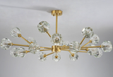 Moderne IJsglas Kubus Kroonluchter – Elegante Lineaire Messing Statement Verlichting
